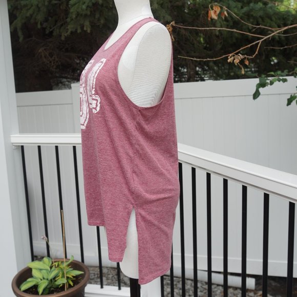 Magenta Athletic Flowy Tank Top - Picture 2 of 3